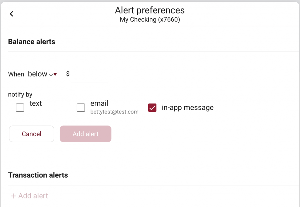 Alert Preference Details